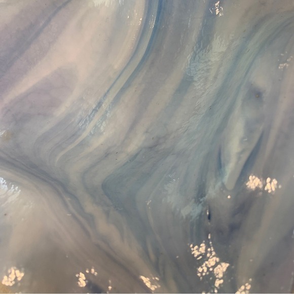 Blue Swirled Art Glass Trinkets Dish‎ Bowl 9.5"x9.5"x2" - Picture 9 of 9